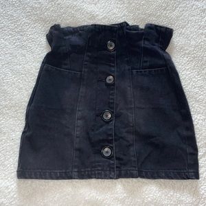 Black Button-Front Women's Skirt